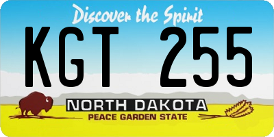 ND license plate KGT255