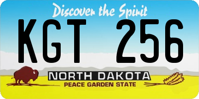 ND license plate KGT256