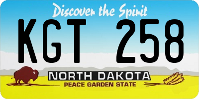 ND license plate KGT258