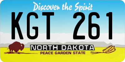 ND license plate KGT261
