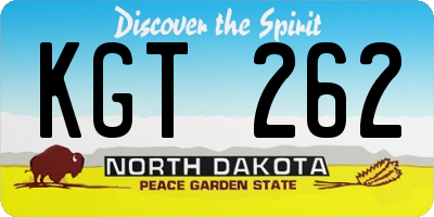 ND license plate KGT262
