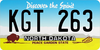 ND license plate KGT263