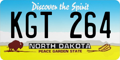 ND license plate KGT264