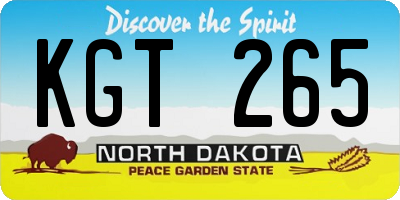 ND license plate KGT265