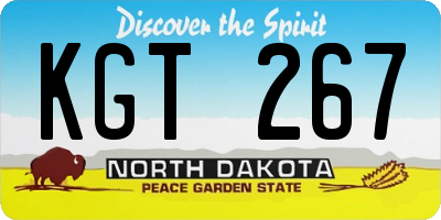 ND license plate KGT267