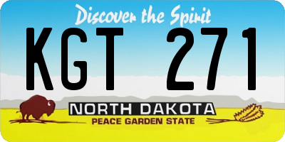 ND license plate KGT271