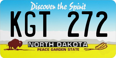 ND license plate KGT272