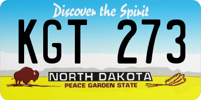 ND license plate KGT273