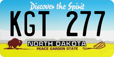 ND license plate KGT277