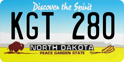 ND license plate KGT280