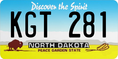 ND license plate KGT281
