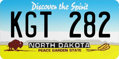 ND license plate KGT282