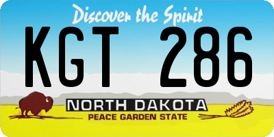 ND license plate KGT286