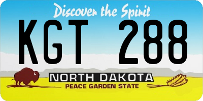 ND license plate KGT288