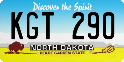 ND license plate KGT290