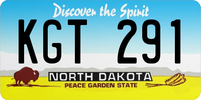 ND license plate KGT291