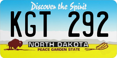 ND license plate KGT292