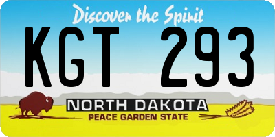 ND license plate KGT293
