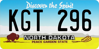 ND license plate KGT296