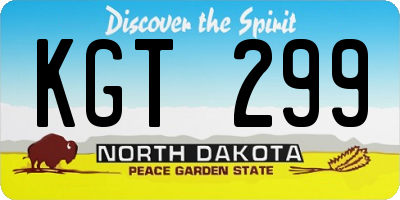 ND license plate KGT299