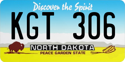 ND license plate KGT306