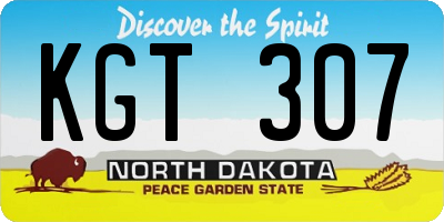 ND license plate KGT307