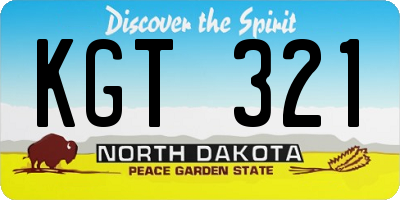 ND license plate KGT321