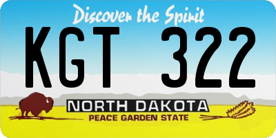 ND license plate KGT322