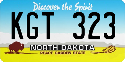 ND license plate KGT323