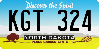 ND license plate KGT324