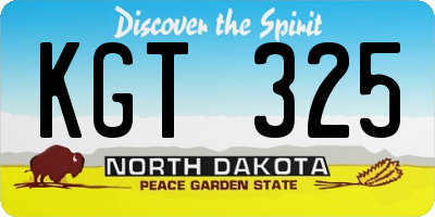 ND license plate KGT325