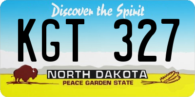ND license plate KGT327