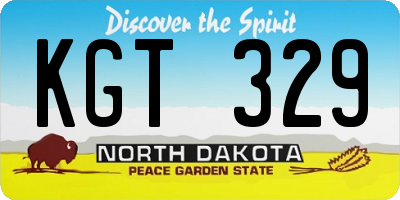 ND license plate KGT329