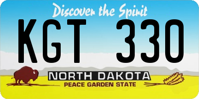 ND license plate KGT330