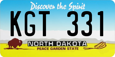 ND license plate KGT331