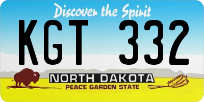 ND license plate KGT332