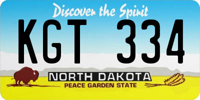 ND license plate KGT334