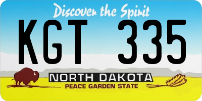 ND license plate KGT335