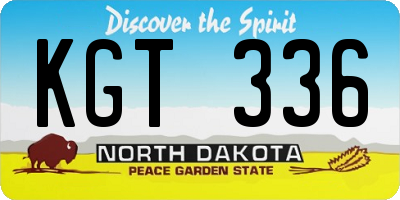 ND license plate KGT336