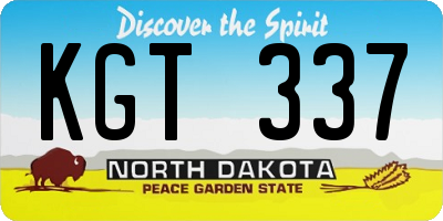 ND license plate KGT337