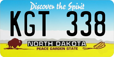 ND license plate KGT338