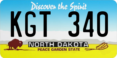 ND license plate KGT340