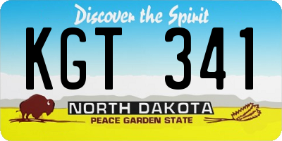ND license plate KGT341