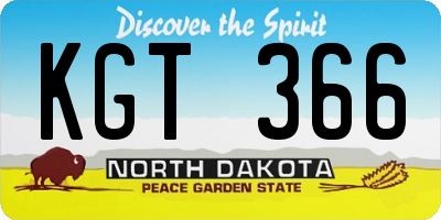 ND license plate KGT366