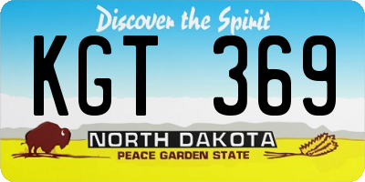 ND license plate KGT369