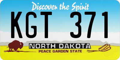 ND license plate KGT371
