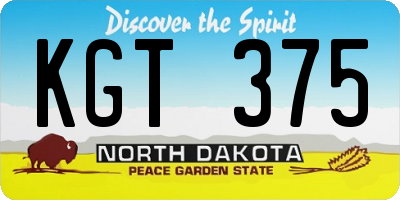 ND license plate KGT375