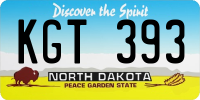 ND license plate KGT393