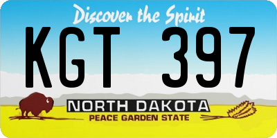 ND license plate KGT397