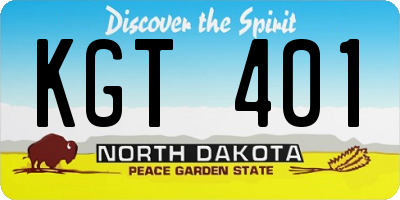 ND license plate KGT401